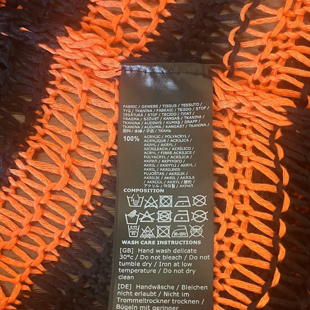 Killstar Orange and Black Open Weave Knit Long Sleeve Sweater Size Large - Picture 9 of 9